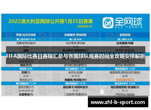FIFA国际比赛日赛程汇总与各国球队观赛时间全攻略安排解析 FIFA国际比赛日赛程汇总与各国球队观赛时间全攻略安排解析